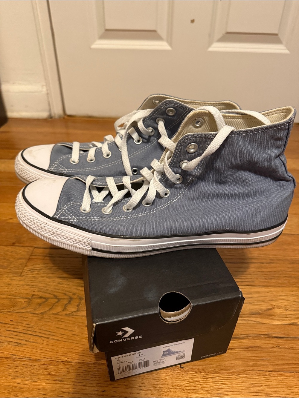 Converse High Top Sneakers - Slate Blue and White